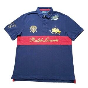 NWT Polo Ralph Lauren Sz Large Mens Classic Fit Dual Player Navy Tom Polo Shirt